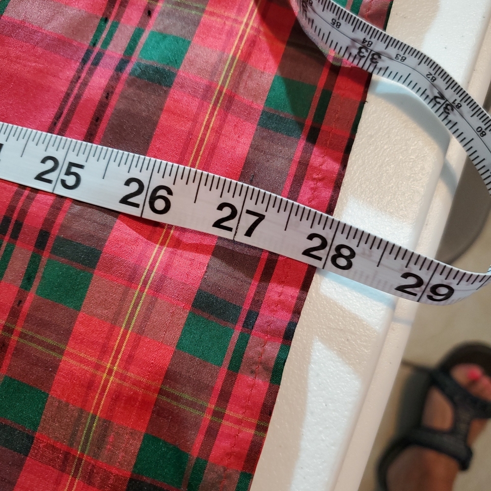 Appleseeds 100% Silk Size 16 Womens Button Up Red and Green Plaid Shirt - Picture 16 of 16